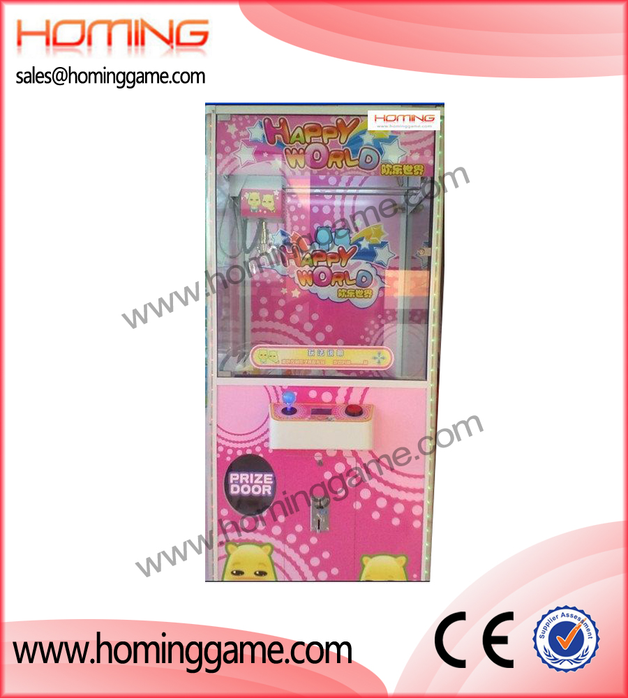 Happy World crane machine,game machine,crane game machine,arcade game machine,coin operated game machine,prize game machine,gift game machine,prize redemption machine,coin machine,amusement game equipment,game equipment,indoor game machine